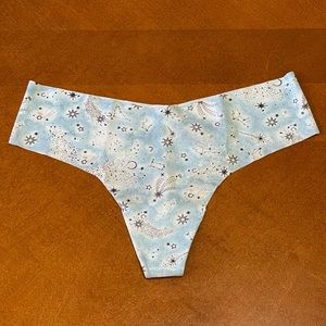 Victoria's Secret Light Blue Shimmer Celestial No Show Panty Underwear Large